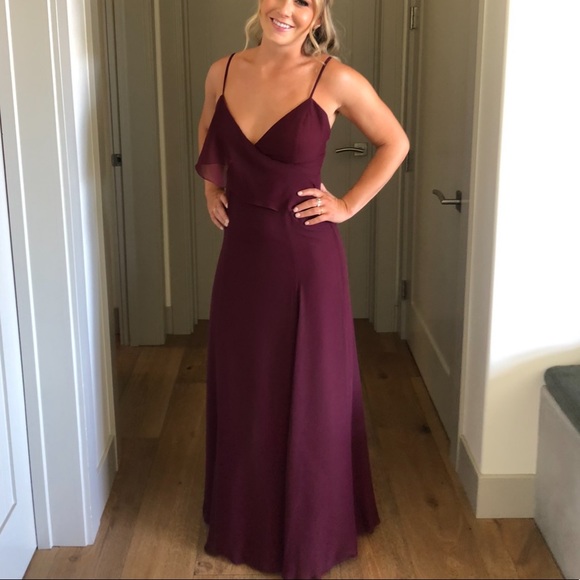 Amsale Bridesmaid Dress In Ruby - Picture 2 of 4